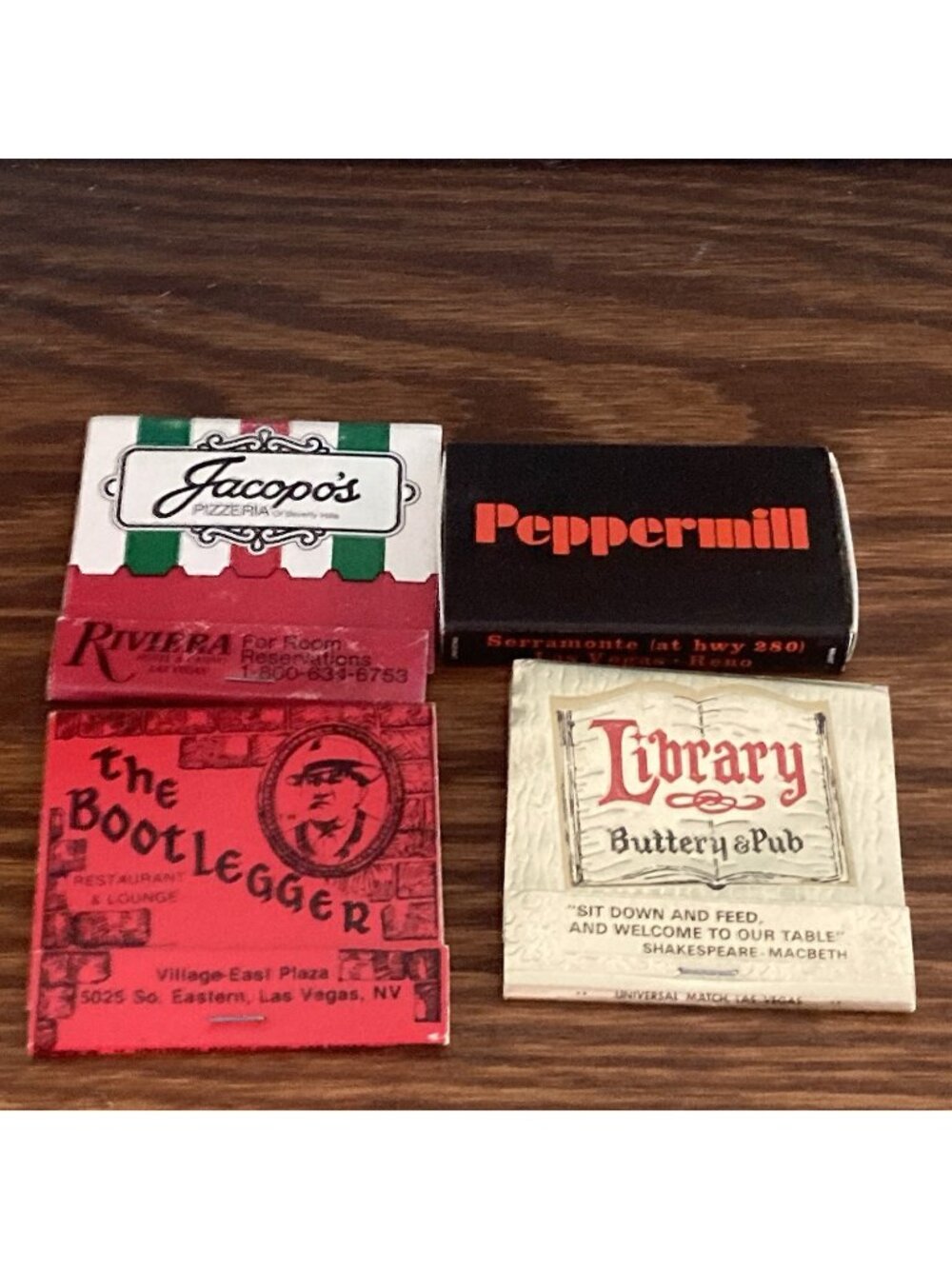 VTG Las Vegas Restaurant Ephemera Matchbooks Peppermill Bootlegger Library Lot